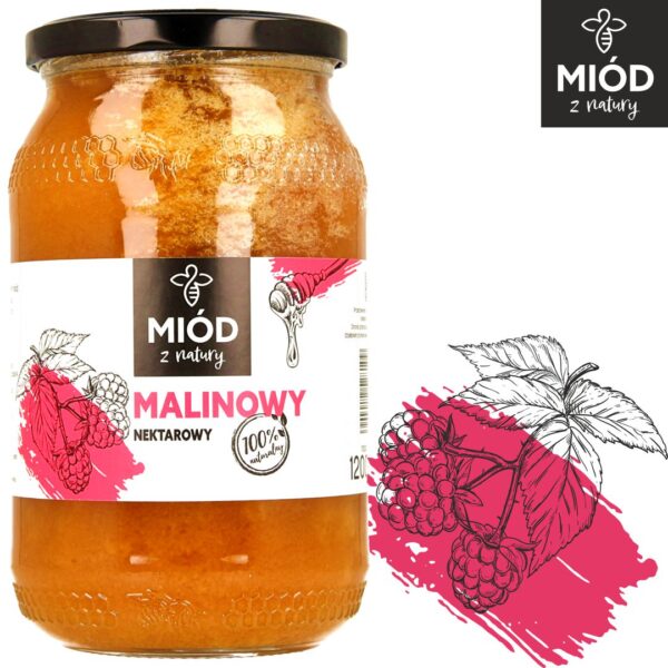 Miod MALINOWY 1200g logo - Natury Smak