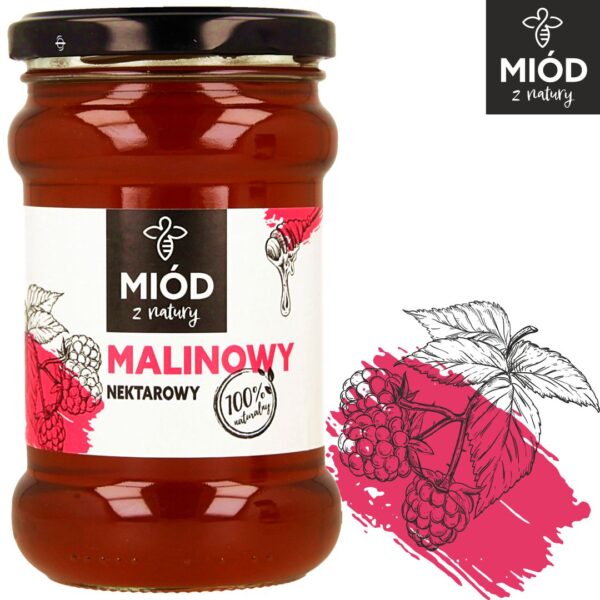 Miod MALINOWY 400g logo - Natury Smak