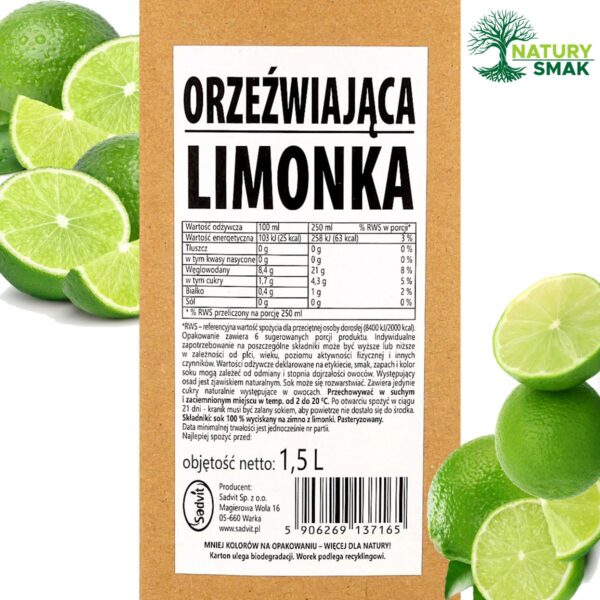 Limonka 15 logo etykieta - Natury Smak